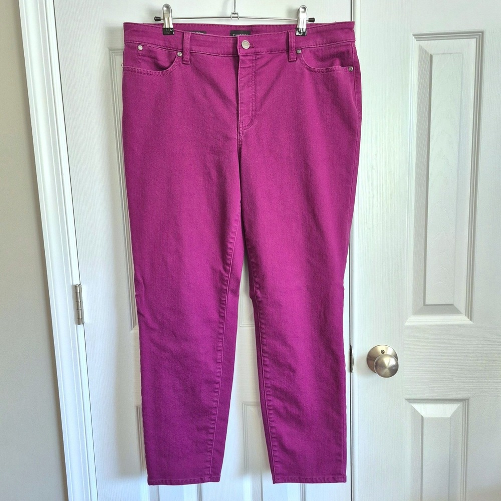 Talbots purple straight leg slim ankle jeans womens 14 - Picture 2 of 9